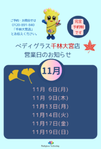 千林大宮店11月営業日